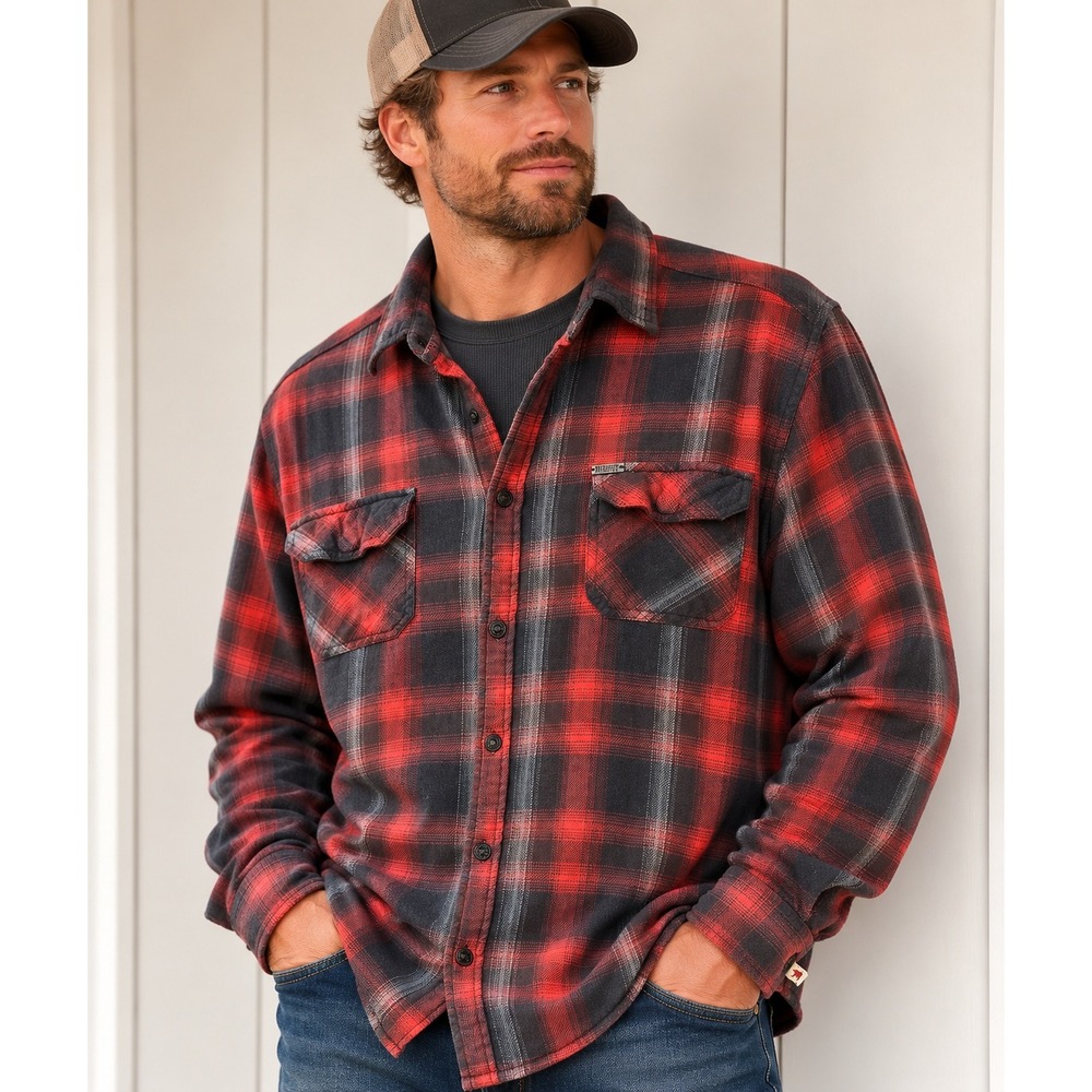 Dakota Grizzly line Flannel Shirt jacket Mens XL Plaid Lined Snap Front gorpcore
